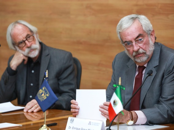 Rector of UNAM, Dr. Enrique Graue and Dr. Joaquin Ruiz