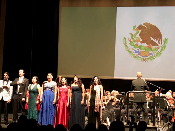 Singing of the Mexican National Anthem at a concert