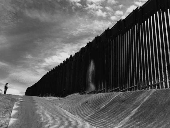 A photo of the bollard fencing along the US - Mexico Border