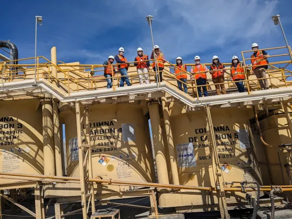 Group of students visiting the San Francisco Mine in Sonora
