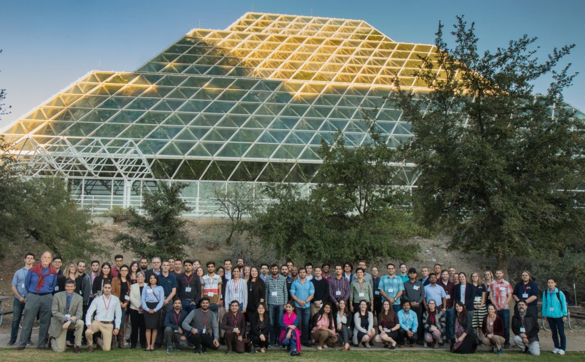 Group photo at Biosphere 2 of the attendees of the 2018 Arizona Student Energy Conference
