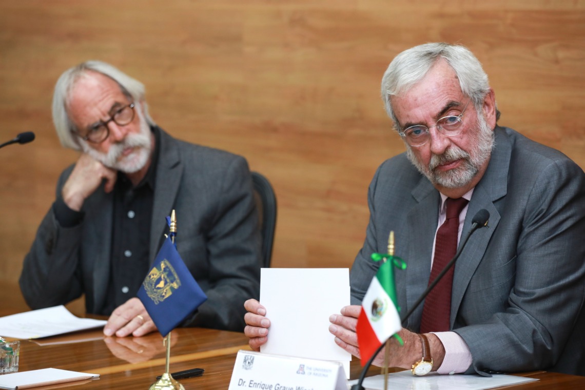 Rector of UNAM, Dr. Enrique Graue and Dr. Joaquin Ruiz