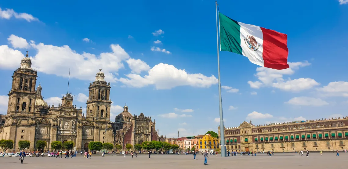 A plaza in Mexico City.